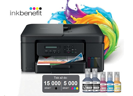 BROTHER multifunkce inkoustová DCP-T730DW - A4 128MB 2400x600 16ppm ADF USB 2.0. WIFI  - INKTANK INK BENEFIT