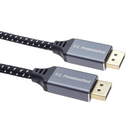 PREMIUMCORD Kabel DisplayPort 1.4 přípojný kabel, kovové a zlacené konektory, 3m