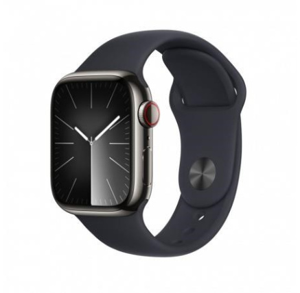 APPLE Watch Series 9 GPS + Cellular 45mm Graphite Stainless Steel Case with Midnight Sport Band - M/L