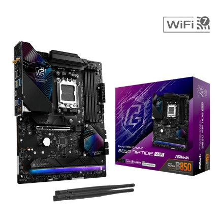 BAZAR - ASRock MB Sc AM5 B850 Riptide WiFi, AMD B850, 4xDDR5, 1xHDMI, WiFi, ATX - Po opravě (Bez příšlušenství)