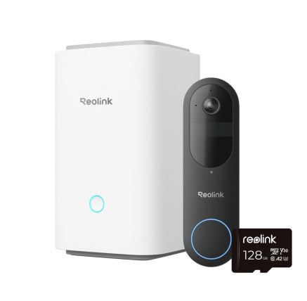 REOLINK bezpečnostní video zvonek D340B + Hub 1 + 128GB microSD