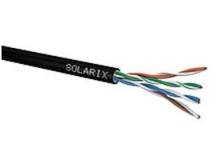 Instalační kabel Solarix venkovní gelový UTP, Cat5E, drát, PE, box 305m SXKD-5E-UTP-PEG
