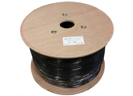 S/FTP kabel LEXI-Net, Cat7, dvojitý LS0H+PE, černý, 500m, cívka