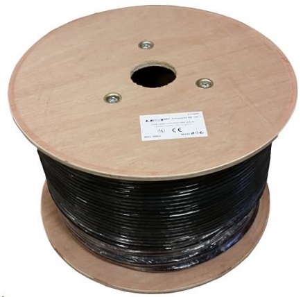 S/FTP kabel LEXI-Net, Cat7, dvojitý LS0H+PE, černý, 500m, cívka