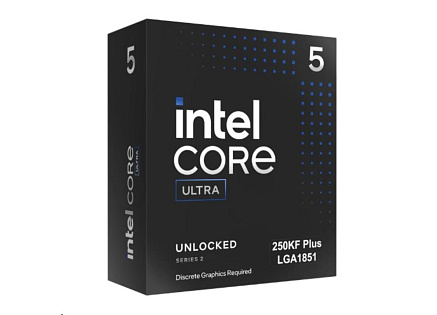 CPU INTEL Core Ultra 5 250KF Plus, až 5.3GHz, 30MB L2, LGA1851, Box (bez chladiče)