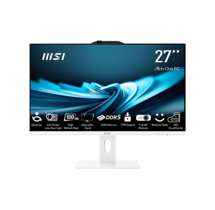 MSI PC AiO PRO AP272P 14M-606XEU, i5-14400, 27" FHD, Anti-Glare, Non-touch, 8GB, 512GB SSD, N/A, No OS, White