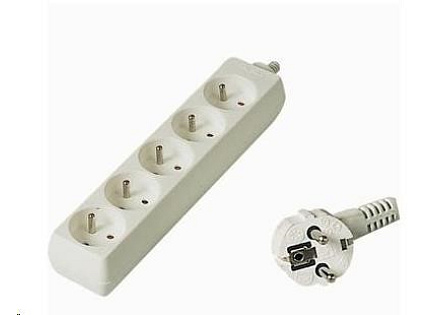 PREMIUMCORD Prodlužovací přívod 230V 5m, 5 zásuvek, bílá