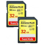 SanDisk SDHC karta 32GB Extreme Plus (90MB/s, V30 UHS-I U3) 2-pack