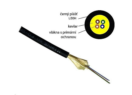 Optický kabel XtendLan DROP FTTx, 8x 9/125 SM, G.657A, LS0H, černý, cívka 1km