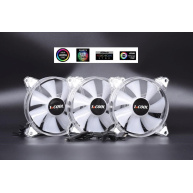 1stCOOL KIT AURA EVO CRYSTAL ARGB 3x Crystal White ventilátor + ARGB Nano řadič
