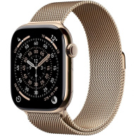Apple Watch Series 11 GPS + Cellular 46mm Gold Titanium Case with Gold Milanese Loop - S/M