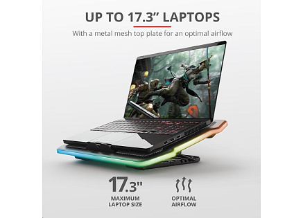 TRUST Stojan na notebook GXT1126 AURA LAPTOP COOLING STAND (chladící podložka)