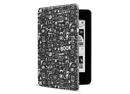 CONNECT IT pouzdro pro Amazon NEW Kindle Paperwhite 4 (2018), černé Doodle