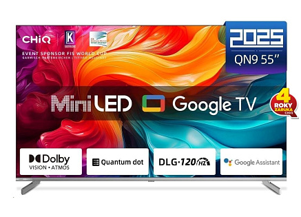 CHiQ M55QA9 TV 55", UHD MiniLED  Google TV DLG 120 Hz