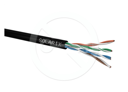 Instalační kabel Solarix venkovní UTP, Cat5E, drát, PE, box 305m SXKD-5E-UTP-PE Instalační kabel Solarix venkovní UTP, Cat5E, drát, PE, box 305m SXKD-5E-UTP-PE