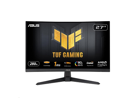 ASUS LCD 27" VG27VQM1B TUF Gaming 1920x1080, Full HD, Curved, 280Hz, ELMB, FreeSync, 1ms, 90% DCI-P3, HDMI, DP,VESA