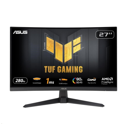 ASUS LCD 27" VG27VQM1B TUF Gaming 1920x1080, Full HD, Curved, 280Hz, ELMB, FreeSync, 1ms, 90% DCI-P3, HDMI, DP,VESA ASUS LCD 27" VG27VQM1B TUF Gaming 1920x1080, Full HD, Curved, 280Hz, ELMB, FreeSync, 1ms, 90% DCI-P3, HDMI, DP,VESA