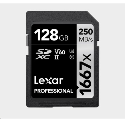 Lexar SDXC Pro 1667X UHS-II U3 R250/W120 (V60) 128G