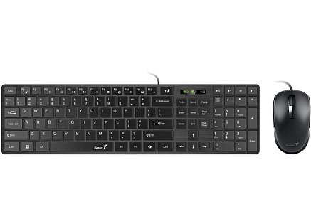 GENIUS set klávesnice + myš Slimstar C126/ Drátový set/ Copilot/ USB/ černá/ CZ+SK layout