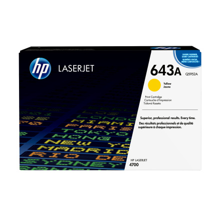 HP 643A Yellow LJ Toner Cart, Q5952A (10,000 pages) HP 643A Yellow LJ Toner Cart, Q5952A (10,000 pages)