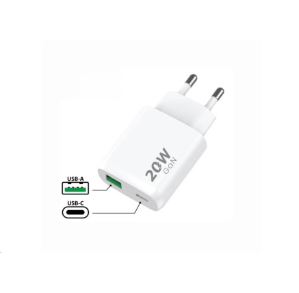 WG - Síťová nabíječka 2x USB, 1x USB-C PD 20W + 1x USB-A QC3.0 18W, white WG - Síťová nabíječka 2x USB, 1x USB-C PD 20W + 1x USB-A QC3.0 18W, white