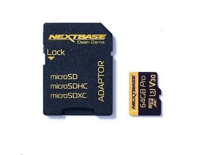 64GB U3 Micro SD Card Nextbase + adapter