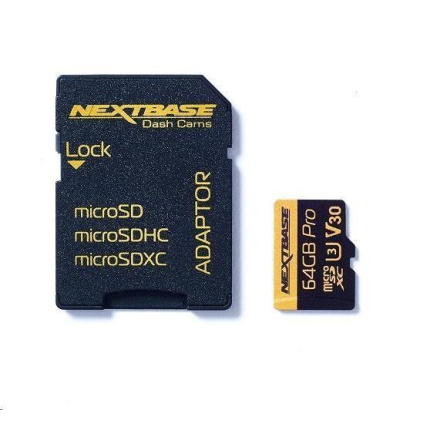 64GB U3 Micro SD Card Nextbase + adapter