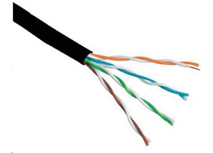 UTP kabel PlanetElite, Cat6, drát, venkovní PE, černý, 305m