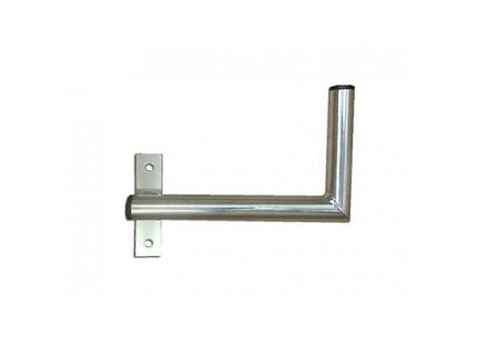 Držák antény na zeď u okna s pásem, levé uchycení, galvanický zinek, délka 25cm, průměr 3,2cm