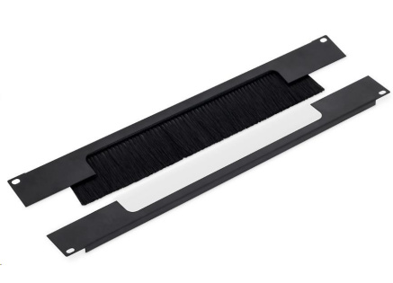 TRITON 19" průchozí panel 2U rozdělený horizontálně, kartáč, otvor 330 x 55 mm, šedý