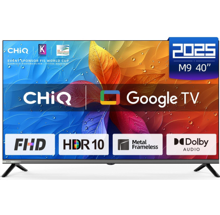 BAZAR - CHiQ L40M9E TV 40", Full HD, smart, Google TV, Dolby Audio, dbx-tv, HDR 10 - Poškozený obal (Komplet)