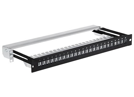 19" modulární stíněný patch panel LEXI-Net 24port, černý, výsuvný 19" modulární stíněný patch panel LEXI-Net 24port, černý, výsuvný