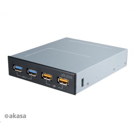 AKASA HUB USB AK-ICR-25, do 3,5" pozice, 2x USB 3.0, 2 nabíjecí porty USB
