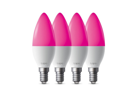 TP-Link Tapo L430C(4-pack) chytrá WiFi stmívatelná LED žárovka (barevná,2500K-6500K,470lm,2,4GHz,E14) TP-Link Tapo L430C(4-pack) chytrá WiFi stmívatelná LED žárovka (barevná,2500K-6500K,470lm,2,4GHz,E14)