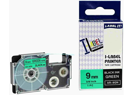 Xerox kompatibilní páska s Casio, XR-9GN1, 9mm x 8m, černý tisk / zelený podklad - ALLPRINT Xerox kompatibilní páska s Casio, XR-9GN1, 9mm x 8m, černý tisk / zelený podklad - ALLPRINT