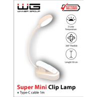 WG - Led lampička WG Noční čtenář, s klipem, bílá