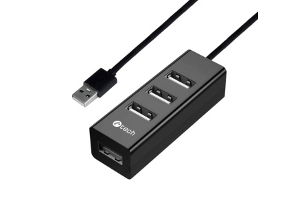 C-TECH USB Hub UHB-U2, 4x USB, černá