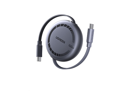 UGREEN navíjecí kabel USB-C, 1m, stříbrná