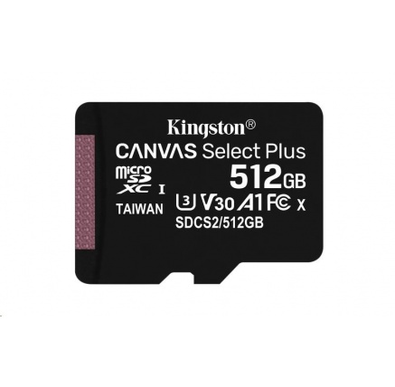 Kingston MicroSDXC karta 512GB Canvas Select Plus 100R A1 C10 - 1 ks