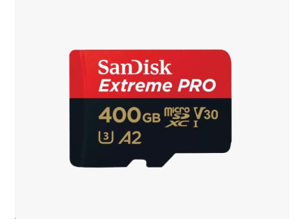 SanDisk micro SDXC karta 400GB Extreme PRO (200 MB/s Class 10, UHS-I U3 V30) + adaptér