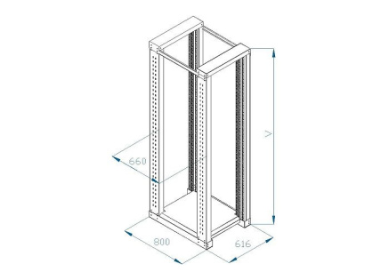 TRITON 19" montážní rám 37U, dvoudílný, hloubka 800mm