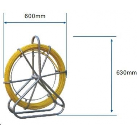 Protahovací pero sklolaminátové ve stojanu, délka 100m, průměr 6mm Protahovací pero sklolaminátové ve stojanu, délka 100m, průměr 6mm