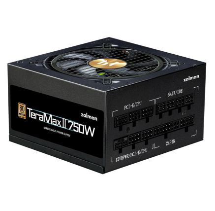 ZALMAN zdroj TeraMax II, 750W, 120mm, 80Plus Gold, Plně Modulární, ATX 3.0, černá ZALMAN zdroj TeraMax II, 750W, 120mm, 80Plus Gold, Plně Modulární, ATX 3.0, černá