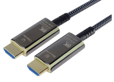 PREMIUMCORD Ultra High Speed HDMI 2.1 optický fiber kabel 8K@60Hz, zlacené 50m