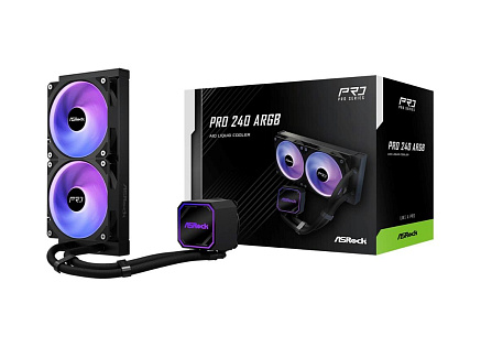 ASROCK Vodní chladič Pro 240 ARGB, 2x120mm, LGA1851, AM5, černá ASROCK Vodní chladič Pro 240 ARGB, 2x120mm, LGA1851, AM5, černá