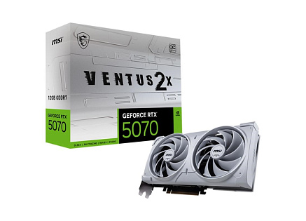 MSI VGA NVIDIA GeForce RTX 5070 12G VENTUS 2X OC WHITE, RTX 5070, 12GB GDDR7, 3xDP, 1xHDMI MSI VGA NVIDIA GeForce RTX 5070 12G VENTUS 2X OC WHITE, RTX 5070, 12GB GDDR7, 3xDP, 1xHDMI