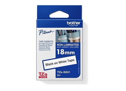 BROTHER TZEN241 - kazeta TZ šířky 18mm, nelaminovaná TZE-N241, bílá/černé písmo