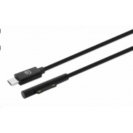 Manhattan nabíjecí kabel, Surface Connect to USB-C Charging Cable (M/M), 15 V / 3 A, 1.8m, černá
