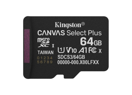 Kingston MicroSDXC karta 64GB Canvas Select Plus, U1, V10, A1