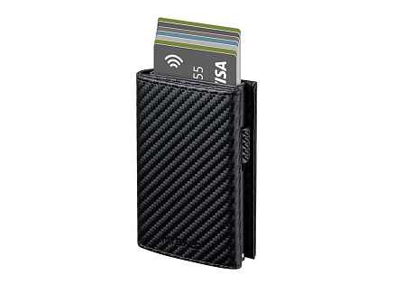 MYBALO Carryx skládací peněženka s výsuvným držákem na karty, Carbon fiber black